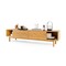 63 Inch Natural TV Stand Wicker Sliding Doors Media Console Up to 70 Inch TV